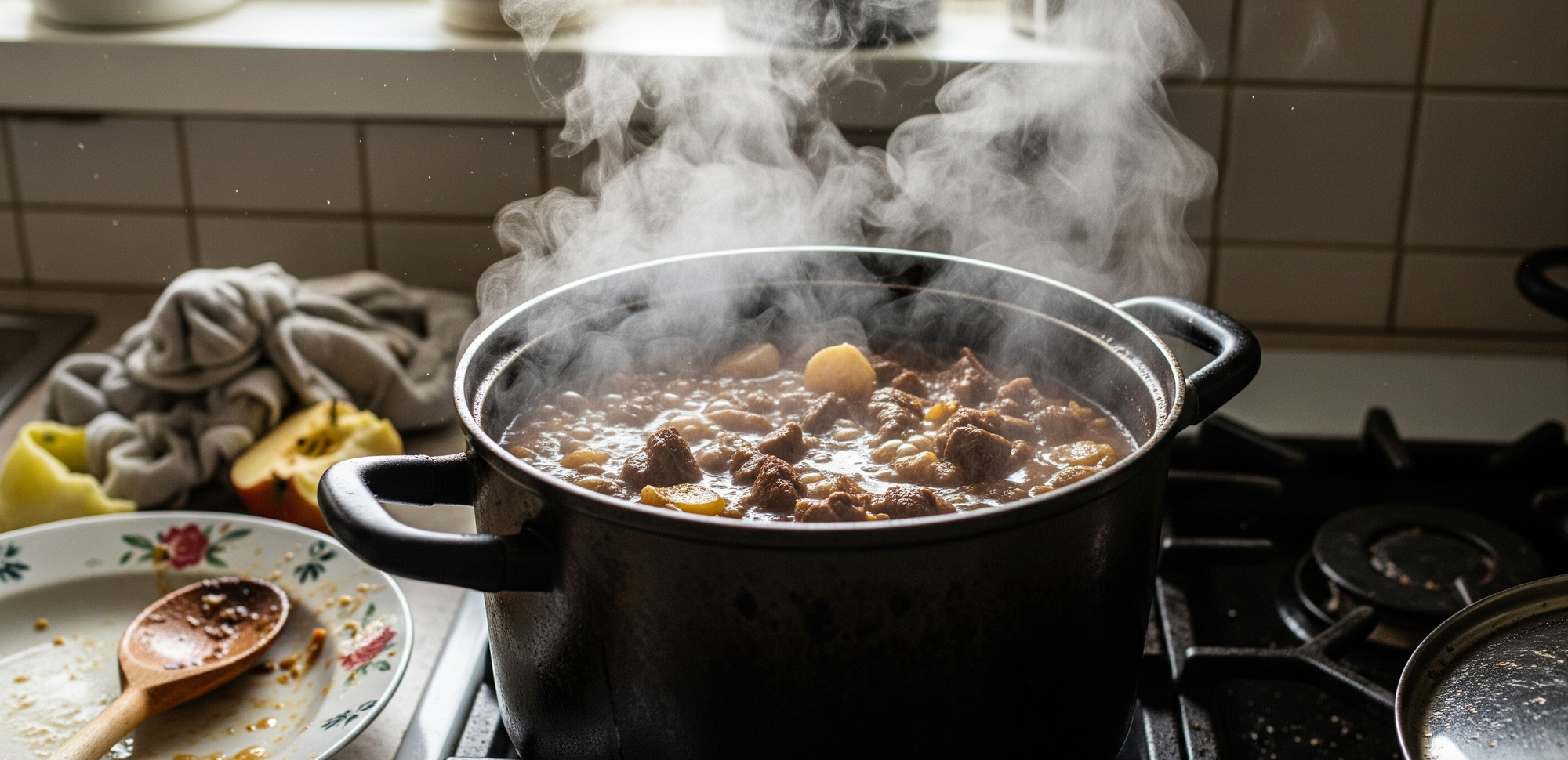 Guiso cocinándose